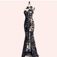  Vintage Royal Blue Evening Dress High Quality Applique Chiffon Prom Party Dress Formal Event Gown Mother Of The Bride Dress       - Thumbnail 1