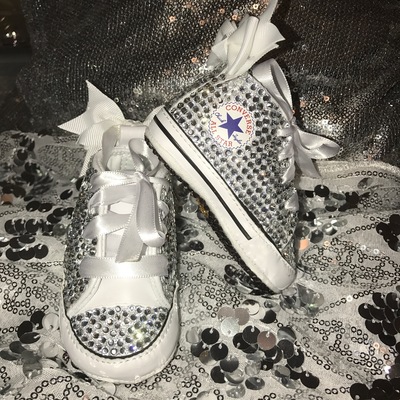 Newborn Blinged Out Rhinestone Shoes