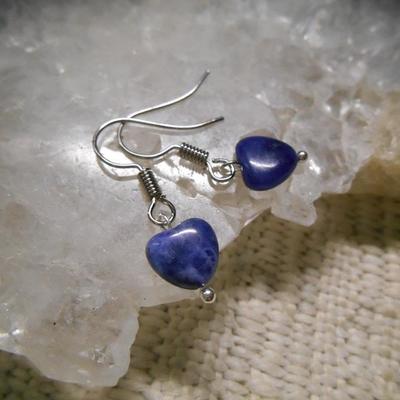 Sodalite heart earrings