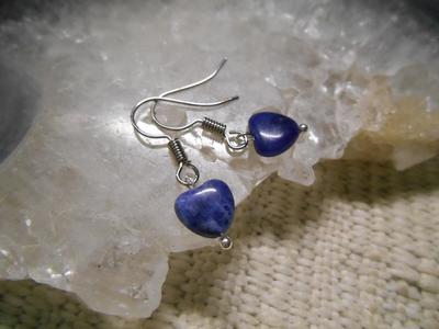 Sodalite heart earrings