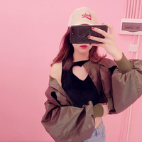 Free Shipping Oversize Cropped Pilot Jacket - Thumbnail 2