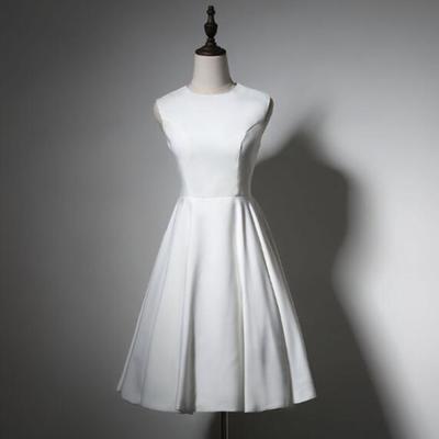 Simple pretty white short formal dresses, homecoming dresses, wedding party dresses