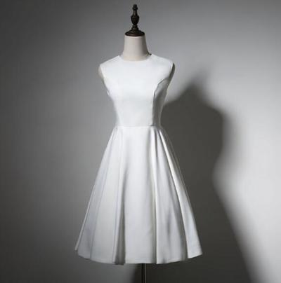 Simple Pretty White Short Formal Dresses, Homecoming Dresses, Wedding Party Dresses