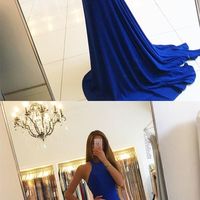 Royal Blue Prom Dress,Long Prom Dresses,Mermaid Prom Dresses,Long Evening Dresses, Backless Prom Gowns,Slit Prom Dresses,Simple Prom Dress - Thumbnail 1