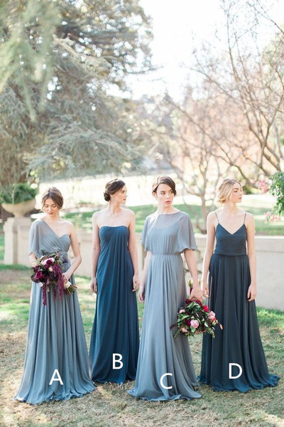 Chiffon Bridesmaid Dresses, Mismatched Bridesmaid Dresses, Wedding Party Dresses, Cheap Bridesmaid Dress, Long Bridesmaid Dress,