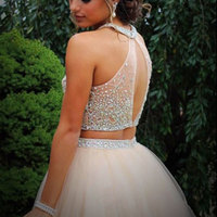 Sparkly Two Piece Homecoming Dresses with Beaded - Thumbnail 2