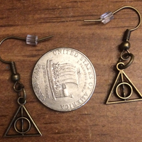 Deathly Hallows Earrings Pewter - Thumbnail 1