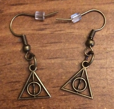 Deathly Hallows Earrings Pewter