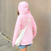 Lace up Rose Hoodie Sweatshirt - Thumbnail 1