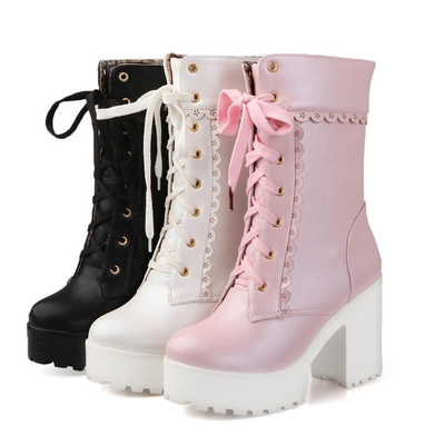 Japanese kawaii lolita heels boots 
