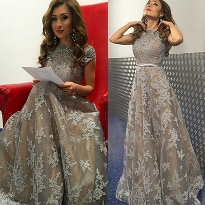 Tulle prom dress,lace prom dresses,sheer prom dress,formal dress