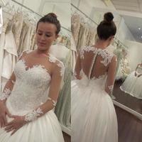 Gorgeous Straps,A-line White Long Wedding Dress with Train,V-neck,Spaghetti Straps Bridal Dress - Thumbnail 1