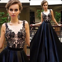 Hot Selling Black Long Lace Top Prom Dresses Evening Dresses for Women - Thumbnail 1