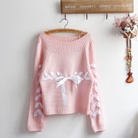 New fashion tie with a bowknot sweater - Thumbnail 3