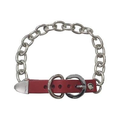 Viv choker ( red + silver )
