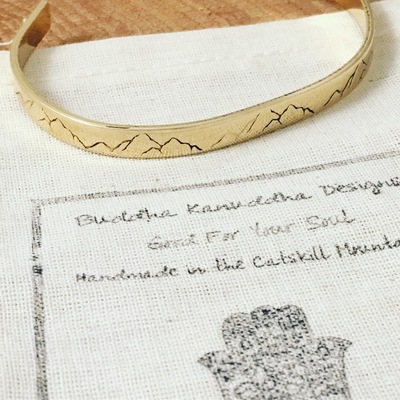 Mountain Range Hand Stamped Bracelet