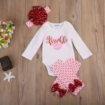 Kissable Onesie, Headband and Legwarmers Set