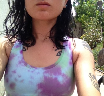 Purple and Green Tie-Dye Sports Bra 
