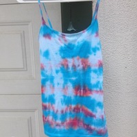Blue and Red Tie-Dye Tank Top  - Thumbnail 1