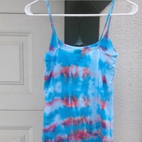 Blue and Red Tie-Dye Tank Top  - Thumbnail 2