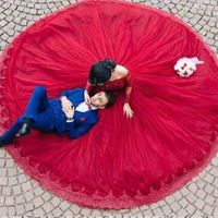 New Arrival Off the Shoulder Dark Red Ball Gowns Prom Dresses with appliques - Thumbnail 1