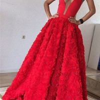 Strapless Evening Dress Custom Made Sleeveless Chapel Train Backless Beading Mermaid Evening Dress - Thumbnail 1