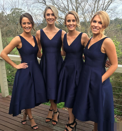 Classic Bridesmaid Dress,Short Bridesmaid Dress,A-line Bridesmaid Dresses,Navy Blue Bridesmaid Dress
