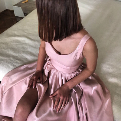 Charming prom dress, sexy evening party dress, split side a line prom dress