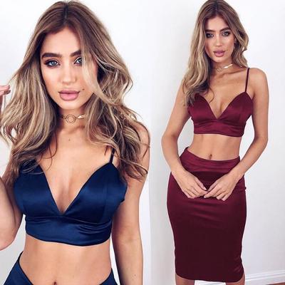 Sexy two piece royal blue/black/burgundy/bright yellow prom dress party dress