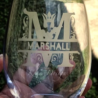 Monogram Etched Stemless Wine Glass - Thumbnail 1