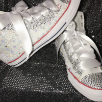 Adult Pearl Converse Shoes, Wedding Shoes, Birthday Shoes - Thumbnail 1