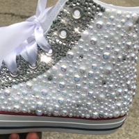 Adult Pearl Converse Shoes, Wedding Shoes, Birthday Shoes - Thumbnail 2