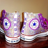 Adult Rhinestone Converse Shoes, Crystal Shoes, Wedding Shoes, Birthday Shoes - Thumbnail 2