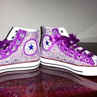 Adult Rhinestone Converse Shoes, Crystal Shoes, Wedding Shoes, Birthday Shoes - Thumbnail 3