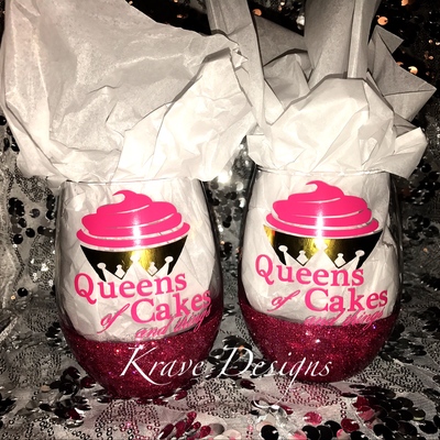 Glitter logo/image wine glass