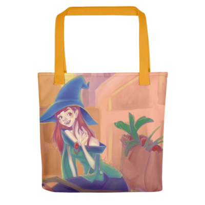 Sunset witch tote bag