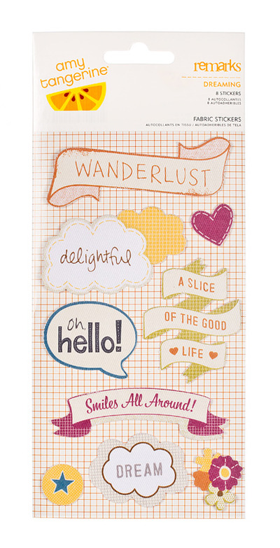 Amy Tangerine Fabric Stickers Dreaming 4x7"