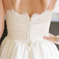 Simple A line Spaghetti Straps Wedding Dress,Informal Lace Wedding Dress - Thumbnail 1