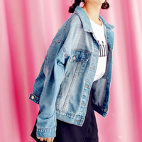 Konichiwa Crane Embroidery Denim Jacket - Thumbnail 2