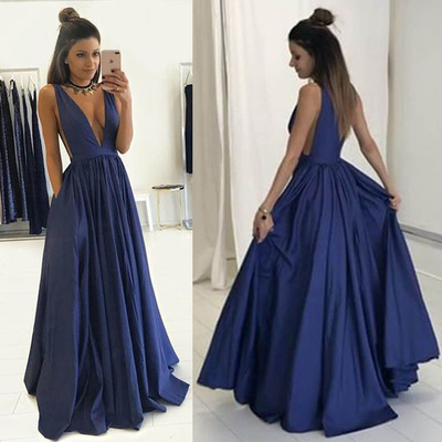 Long prom dress, simple prom dress, cheap prom dress, v neck prom dress, sexy prom dress, popular prom dress, evening dress, pd15408