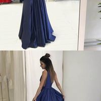 Long prom dress, simple prom dress, cheap prom dress, v neck prom dress, sexy prom dress, popular prom dress, evening dress, PD15408 - Thumbnail 1