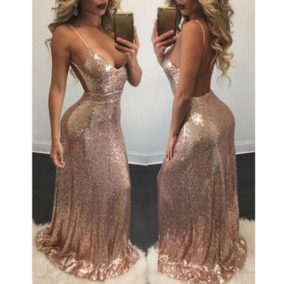 Long prom dress, sexy prom dress, backless prom dress, cheap prom dress, sequin prom dress, mermaid prom dress, spaghetti strap prom dress, pd15234