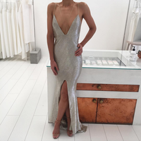 Long prom dress, sexy prom dress, open back prom dress, split prom dress, unique prom dress, v neck prom dress, mermaid prom dress, PD15262 - Thumbnail 1