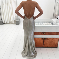 Long prom dress, sexy prom dress, open back prom dress, split prom dress, unique prom dress, v neck prom dress, mermaid prom dress, PD15262 - Thumbnail 2
