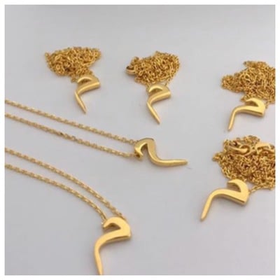 Arabic initial necklace 