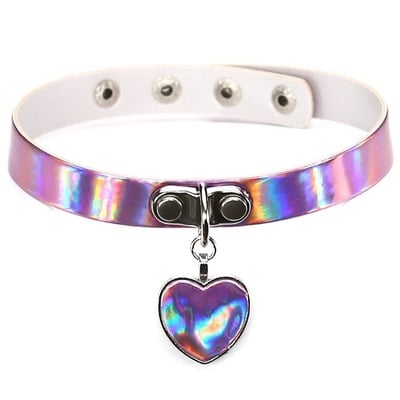 Iridescent Heart Choker