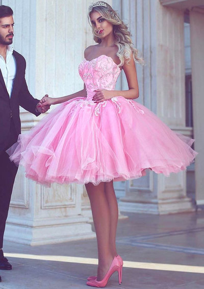 Pink Short Homecoming Dress Prom Dress