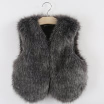 Oh Happy Gray Faux Fur Vest