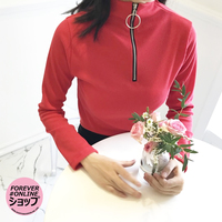 SOFT GRUNGE LONG SLEEVE TOP WITH HIGH HALF ZIP NECK - Thumbnail 2