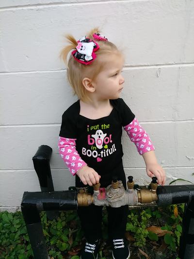 BOO!! Pigtail Pinwheel